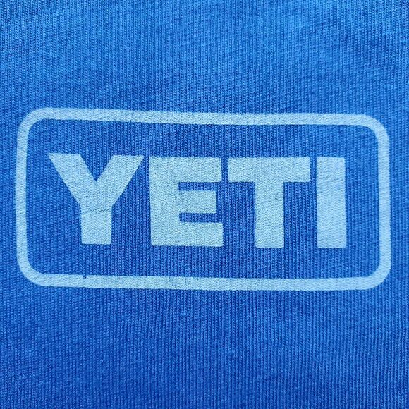 YETI Shirt Size S Blue Austin Texas Built for the Wild Camping Hiking Gym Casual - Picture 3 of 11